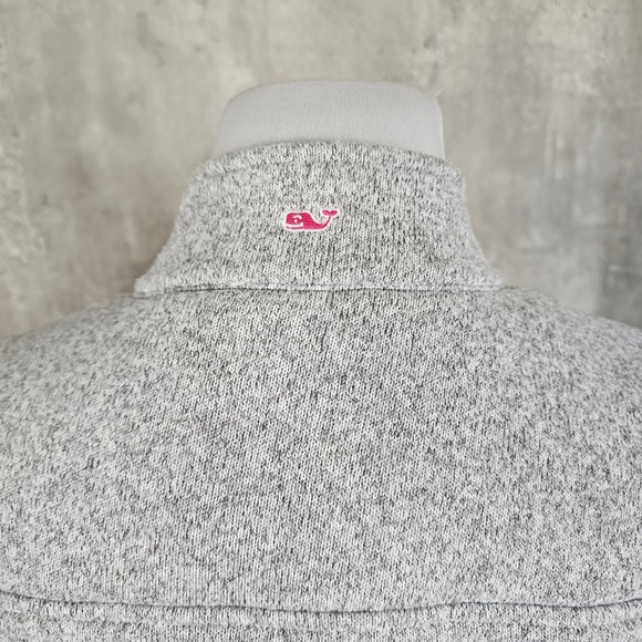 Vineyard Vines Gray Fleece Shep Shirt Pullover Women's M‎ Pink Quarter Zip 2016 - Picture 7 of 12